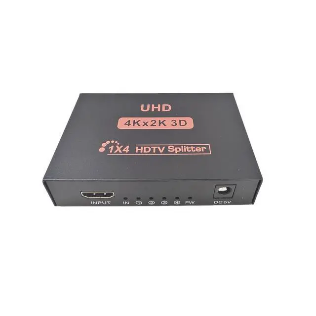 Alt view image 3 of 4 - HDMI splitter with 4 outputs from 1 input for 4K multi-screen display 1 input to 4 outputs for HDTV distributor one output to four outputs for one-to-four converter