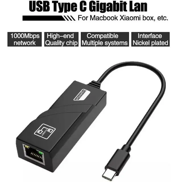 Alt view image 3 of 6 - High-speed USB 3.0 Gigabit network card without driver, TYPE C to RJ45 100Mbps wired network adapter for computer external converter
