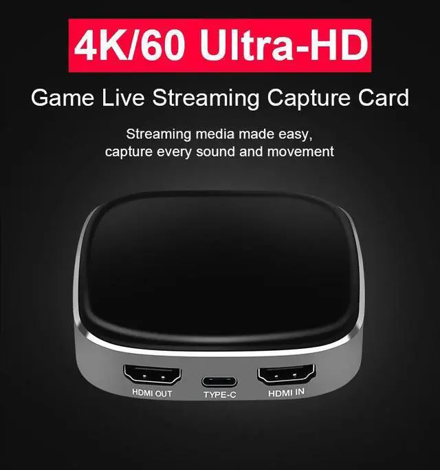 Alt view image 2 of 6 - 4K 60HZ high-definition output video capture Type-c game broadcast acquisition box, equipped with USB3.0 4K high-definition card, 1-year warranty