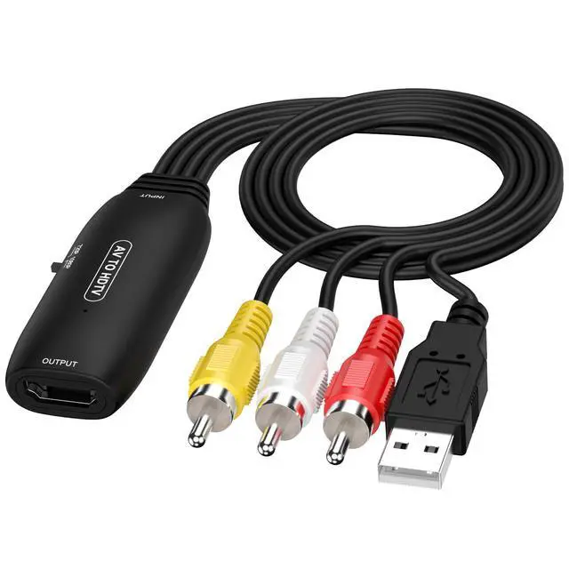 Alt view image 2 of 4 - HDTV to AV High-Definition Converter, HDTV2AV Connection Adapter, Projector, Computer, PS4 to TV Display Screen