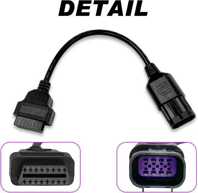 Alt view image 6 of 6 - OBD2 Adapter Cable for Polaris 8 Pin to 16 Pin OBD Diagnostic Connector | Fit for Polaris Slingshot, RZR, Ranger, General, Sportsman, ACE, ATV Motorcycle Diagnostic Tool, Work with OBDii Code Reader