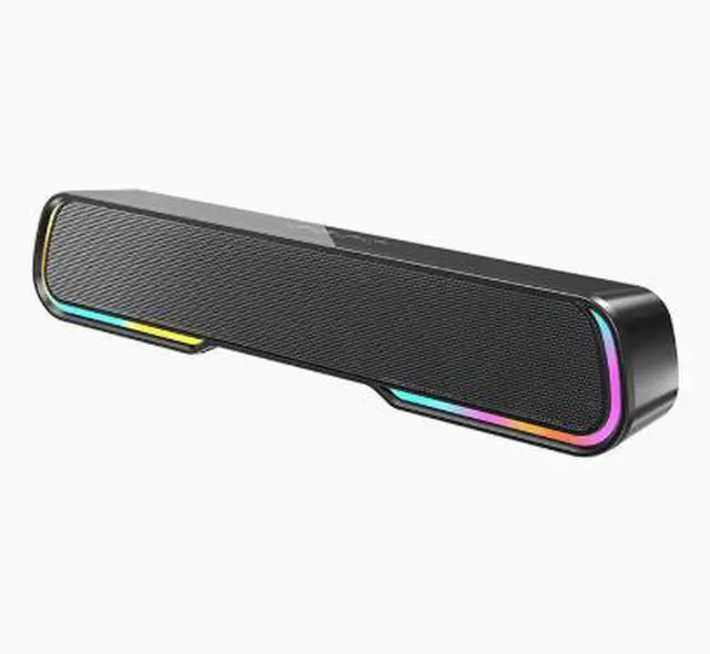Alt view image 4 of 5 - RGB rotating light, mini sound amplifier, desktop long strip portable subwoofer, high-power Bluetooth speaker