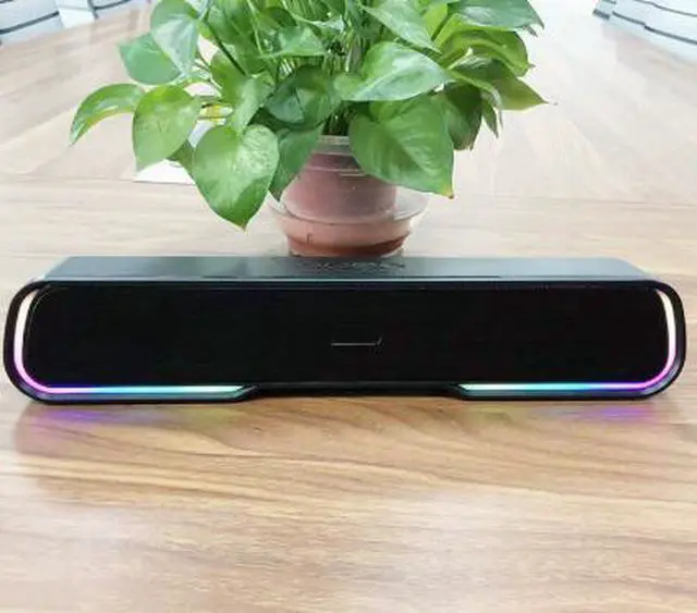 Alt view image 5 of 5 - RGB rotating light, mini sound amplifier, desktop long strip portable subwoofer, high-power Bluetooth speaker
