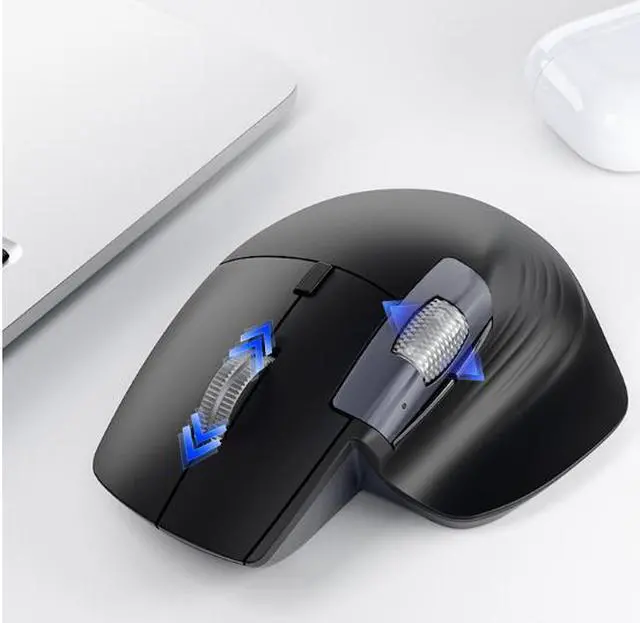 Alt view image 4 of 4 - Wireless Bluetooth 3-mode Mouse - 4-way Fast Electromagnetic Scroll Wheel - Charging - Silent - Ergonomic Mouse