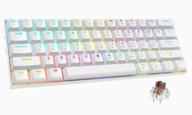 Alt view image 4 of 7 - Customized blue-axis mechanical keyboard with 68 keys, wired and portable, suitable for office, gaming and competitive esports use. 61-key - Black wired backlighting - Blue switches