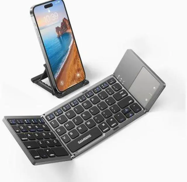 Main image of Foldable mini Bluetooth keyboard - Portable ultra-thin keyboard suitable for mobile phones, tablets and laptops