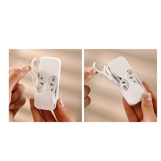 Alt view image 2 of 6 - Refillable Portable Floss Dispenser with 12 Picks Compact Opening Case for Travel Daily Use and Convenient