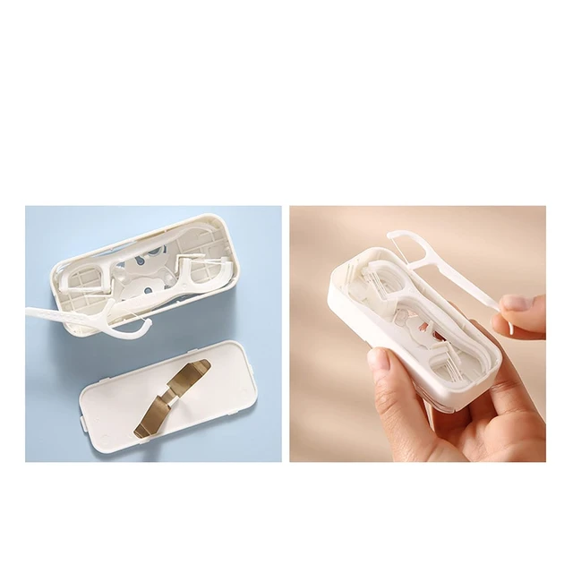 Alt view image 3 of 6 - Refillable Portable Floss Dispenser with 12 Picks Compact Opening Case for Travel Daily Use and Convenient