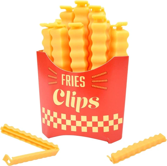 Main image of French Fry Bread Bag Food Clips for Creative Clips 12 PCS, Fries Kitchen Clip, Moisture Proof and Fresh-Keeping Food Sealing Clip.
