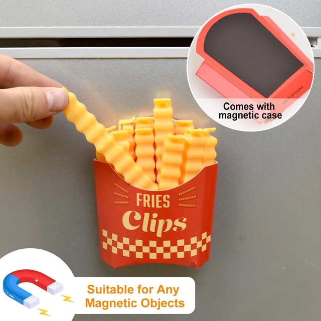 Alt view image 2 of 7 - French Fry Bread Bag Food Clips for Creative Clips 12 PCS, Fries Kitchen Clip, Moisture Proof and Fresh-Keeping Food Sealing Clip.