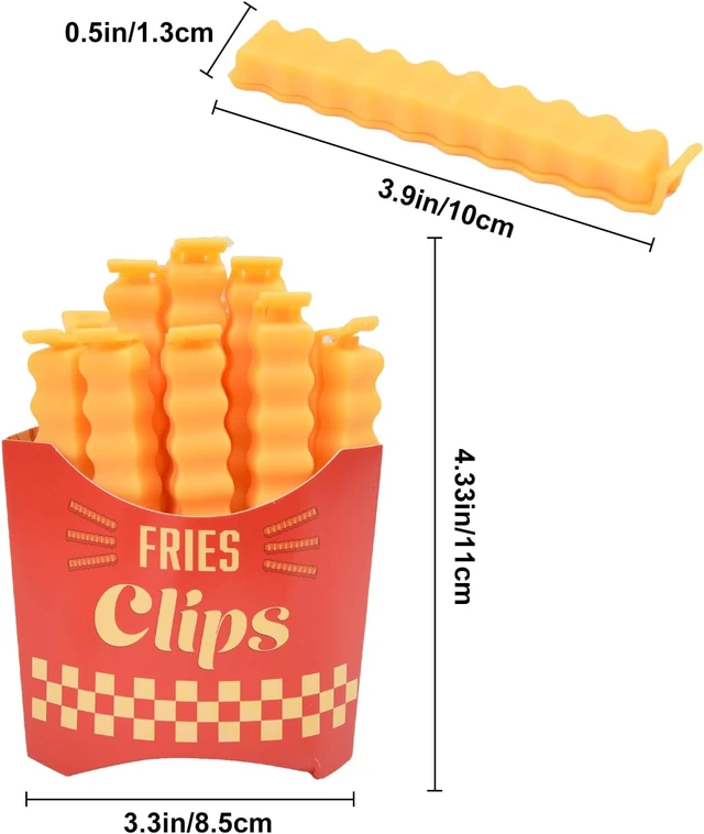 Alt view image 7 of 7 - French Fry Bread Bag Food Clips for Creative Clips 12 PCS, Fries Kitchen Clip, Moisture Proof and Fresh-Keeping Food Sealing Clip.