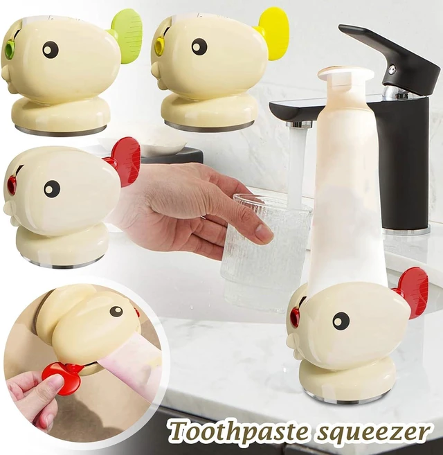 Alt view image 7 of 7 - Cute Whale Toothpaste Squeezer,Suction Cup Manual Toothpaste Squeezer,Multifunction Manual Rotate Toothpaste Dispenser Bathroom Accessories Sets Products (Red)