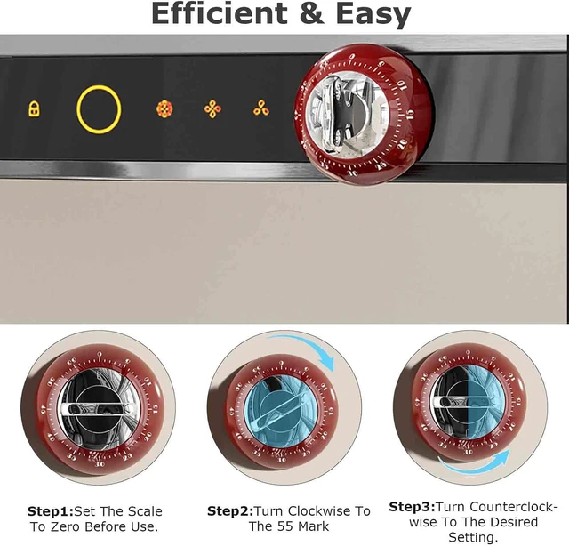Alt view image 3 of 6 - Retro Kitchen Timer Magnetic Mechanical 60 Minute Wind Up Timer No Batteries, Loud Alarm Timer for Cooking, Baking, Classroom, ABS Portable Kitchen Timer, Magnetic Mechanical Timing(Red ) green