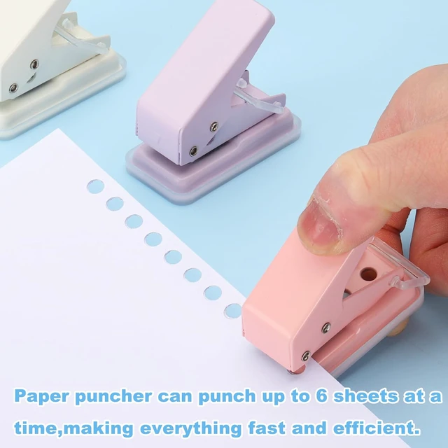 Alt view image 3 of 5 - Mini Portable Small Hole Puncher 6 Sheet Punch Capacity Metal Paper Puncher for Tag DIY Craft Scrapbook Ticket, Purple