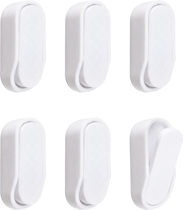 Main image of Elliptical Folding Wall Hook, 6Pcs Space-Saving Walls Mounted Hangers with Self-Adhesive and Screw Options for Kitchen Bathroom Entryway Bedroom Organizer