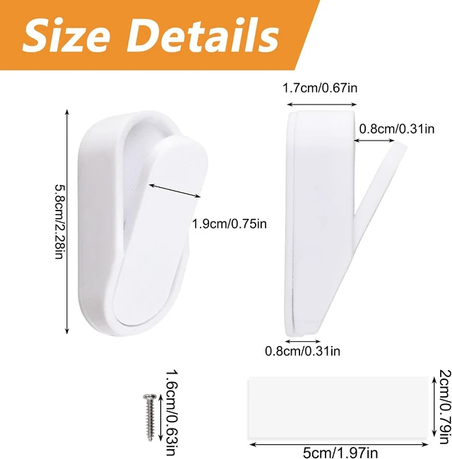 Alt view image 6 of 7 - Elliptical Folding Wall Hook, 6Pcs Space-Saving Walls Mounted Hangers with Self-Adhesive and Screw Options for Kitchen Bathroom Entryway Bedroom Organizer