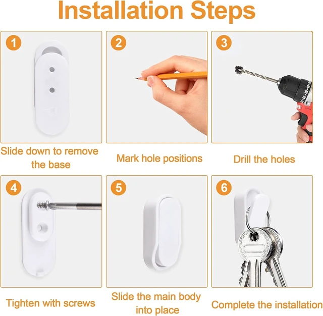 Alt view image 2 of 7 - Elliptical Folding Wall Hook, 6Pcs Space-Saving Walls Mounted Hangers with Self-Adhesive and Screw Options for Kitchen Bathroom Entryway Bedroom Organizer