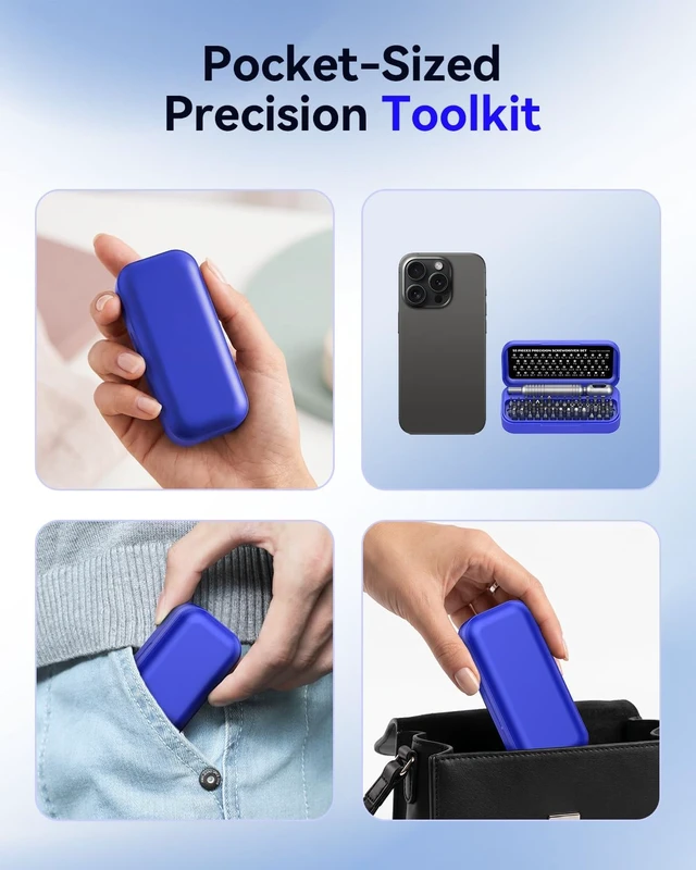 Alt view image 3 of 7 - 55-in-1 Precision Screwdriver Set Mini Magnetic Repair Tool Kit54 Magnetic Durable Bits, Compact Magnetic Case for Phone, Laptop, PC, Camera, Watch and Gifts for Men Women blue