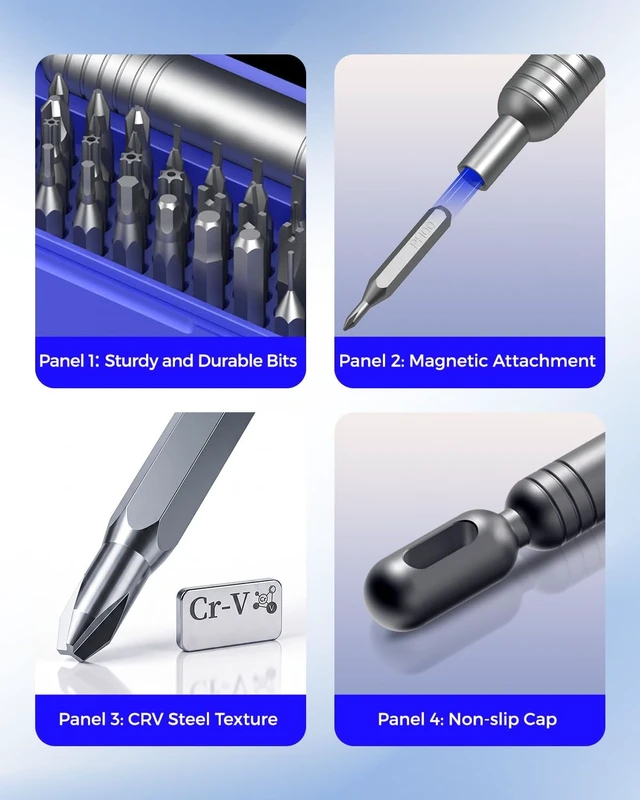 Alt view image 6 of 7 - 55-in-1 Precision Screwdriver Set Mini Magnetic Repair Tool Kit54 Magnetic Durable Bits, Compact Magnetic Case for Phone, Laptop, PC, Camera, Watch and Gifts for Men Women blue