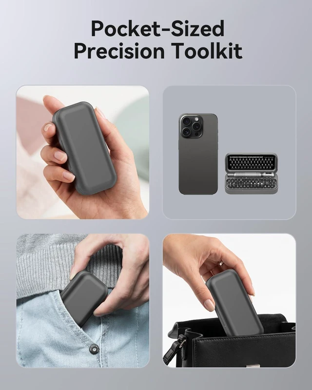 Alt view image 3 of 7 - 55-in-1 Precision Screwdriver Set Mini Magnetic Repair Tool Kit54 Magnetic Durable Bits, Compact Magnetic Case for Phone, Laptop, PC, Camera, Watch and Gifts for Men Women black
