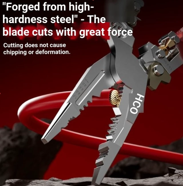 Alt view image 3 of 4 - Wire stripper - Specialized industrial-grade multi-functional pliers for electricians. Universal wire stripper. Complete set of electrician tools.