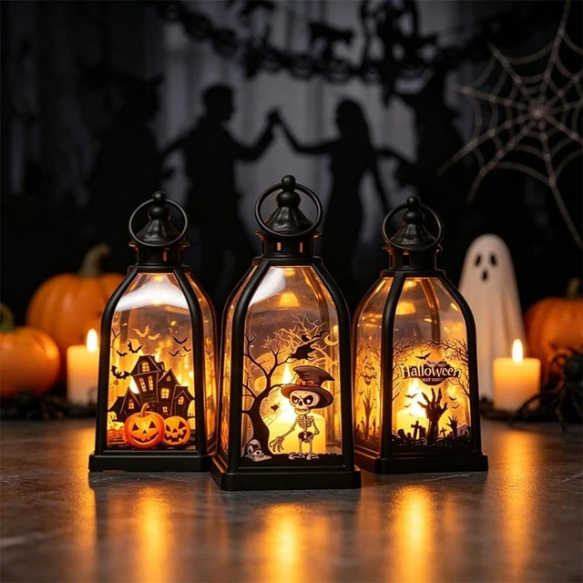 Alt view image 2 of 5 - Halloween Pumpkin Lantern with LED Light,Portable Tabletop and Costume Prop
Flameless LED Pumpkin Lantern with A Carry Handle for Parades, Tables, Windows And Party Displays