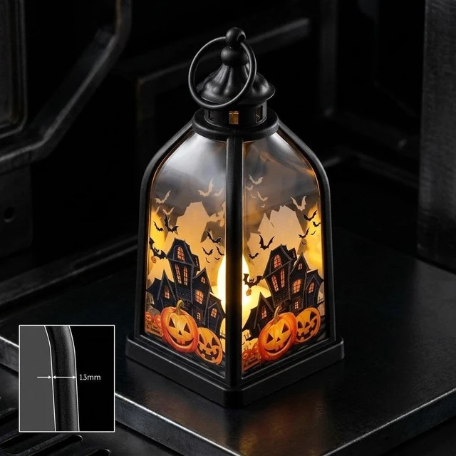 Alt view image 3 of 7 - Halloween Pumpkin Lantern with LED Light,Portable Tabletop and Costume Prop
Flameless LED Pumpkin Lantern with A Carry Handle for Parades, Tables, Windows And Party Displays Witch