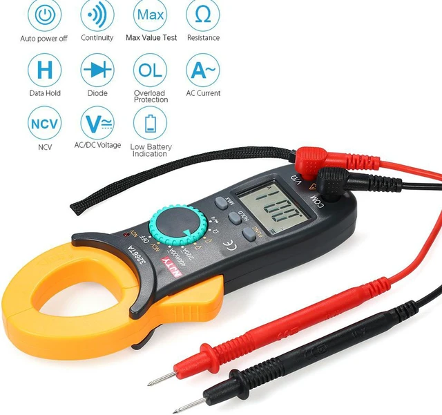 Alt view image 2 of 7 - Digital Clamp Meter 2000 Counts Auto Range Multimeter with NCV Test AC/DC Voltage AC Current Portable Handheld Multimeter LCD Display Measuring Resistance Continuity Diode