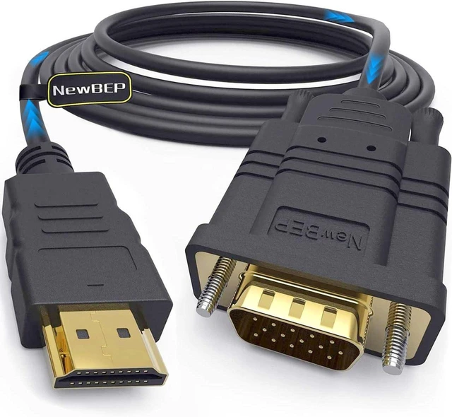 Main image of HDMI to VGA Adapter Cable 6ft/1.8m Gold-Plated 1080P Male Active Video Converter Cord Support Notebook PC DVD Player Laptop TV Projector Monitor Etc