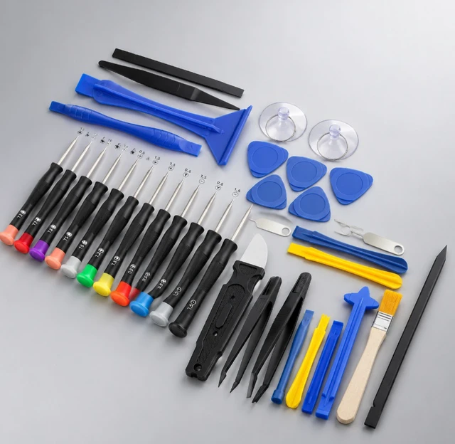 Alt view image 5 of 7 - 34-Piece Precision Screwdriver Set, Small Repair Tool Kit with Pry Bars, Tweezers & Suction Cup for Smartphones, Tablets, Laptops and Electronics