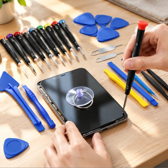 Alt view image 4 of 7 - 34-Piece Precision Screwdriver Set, Small Repair Tool Kit with Pry Bars, Tweezers & Suction Cup for Smartphones, Tablets, Laptops and Electronics
