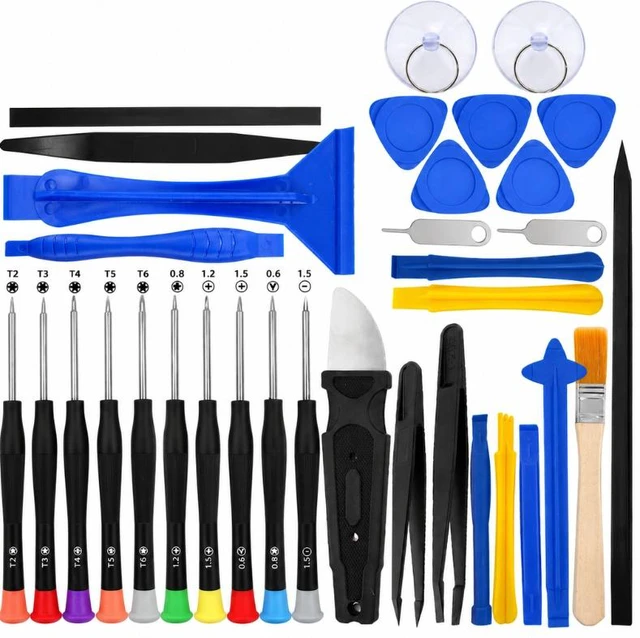 Main image of 34-Piece Precision Screwdriver Set, Small Repair Tool Kit with Pry Bars, Tweezers & Suction Cup for Smartphones, Tablets, Laptops and Electronics