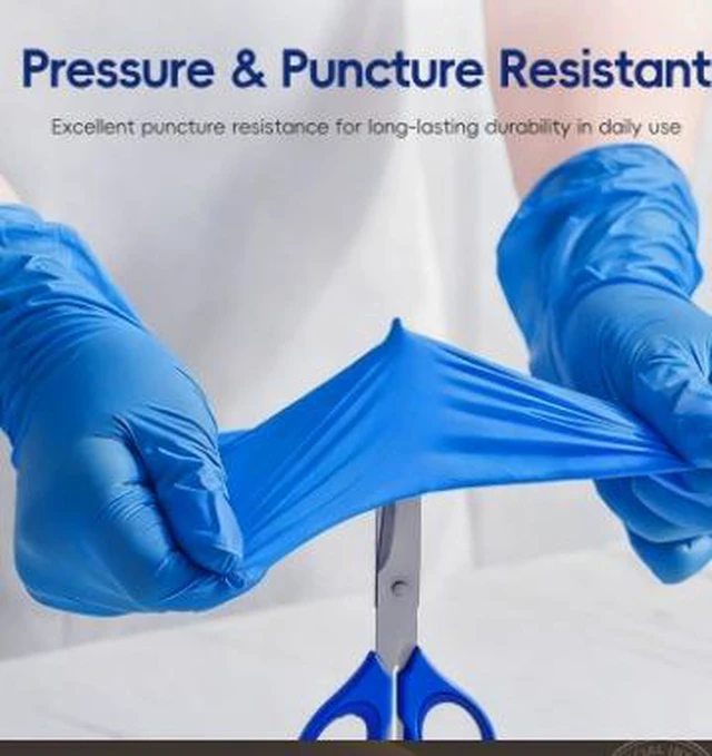 Alt view image 3 of 5 - Food-grade thickened, wear-resistant, waterproof, and oil-resistant nitrile gloves for industrial safety, inspection, and disposable finger covers(M)