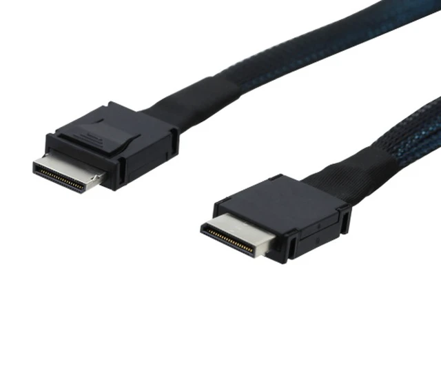 Alt view image 4 of 6 - OCuLink SFF-8611 4i PCIe 4.0 x4 Data Cable 0.5M, High-Speed Server Cable for U.2/U.3 NVMe SSD, HBA/RAID Card & eGPU Dock