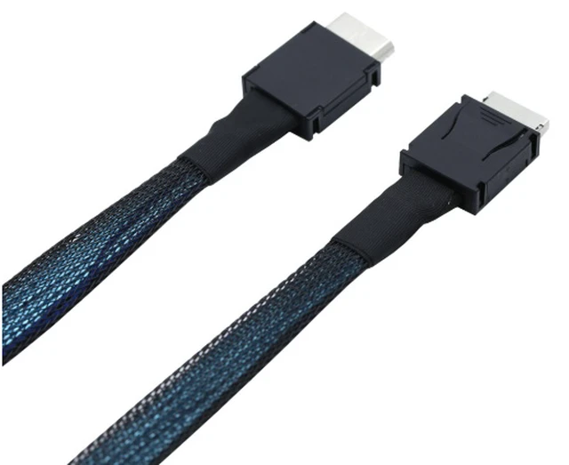 Alt view image 3 of 6 - OCuLink SFF-8611 4i PCIe 4.0 x4 Data Cable 0.5M, High-Speed Server Cable for U.2/U.3 NVMe SSD, HBA/RAID Card & eGPU Dock