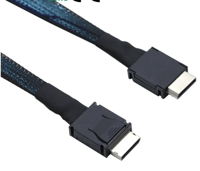 Alt view image 5 of 6 - OCuLink SFF-8611 4i PCIe 4.0 x4 Data Cable 0.5M, High-Speed Server Cable for U.2/U.3 NVMe SSD, HBA/RAID Card & eGPU Dock