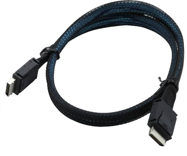 Alt view image 6 of 6 - OCuLink SFF-8611 4i PCIe 4.0 x4 Data Cable 0.5M, High-Speed Server Cable for U.2/U.3 NVMe SSD, HBA/RAID Card & eGPU Dock