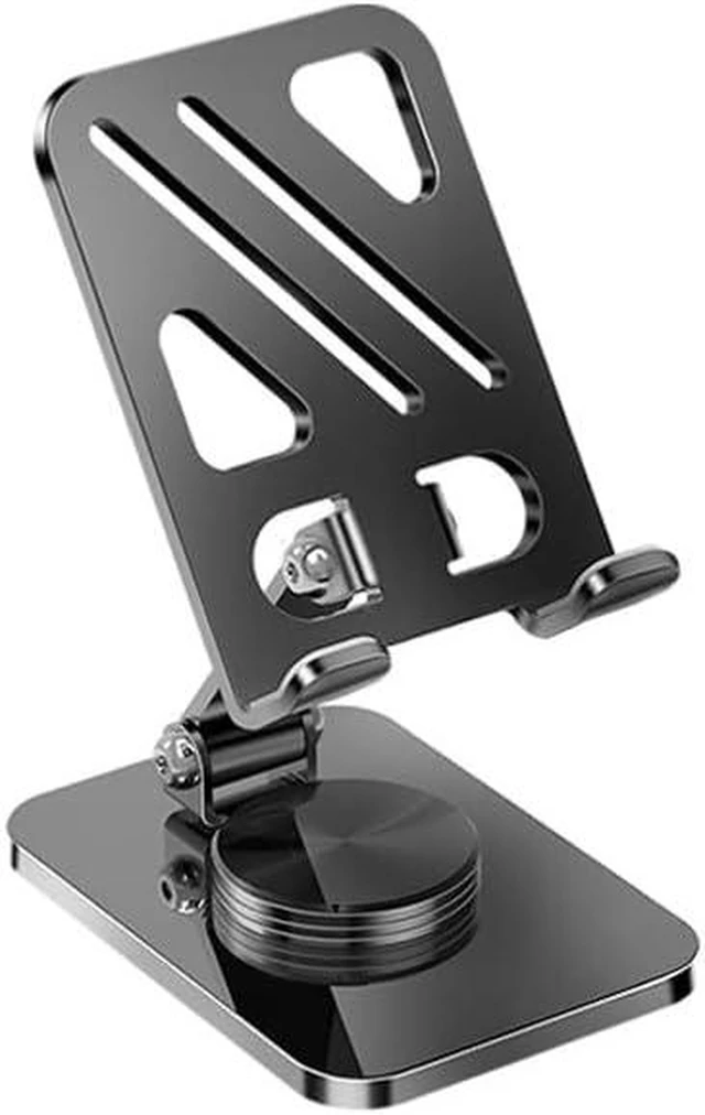 Main image of 360-degree rotatable phone stand, desktop metal portable folding lazy person live streaming tripod