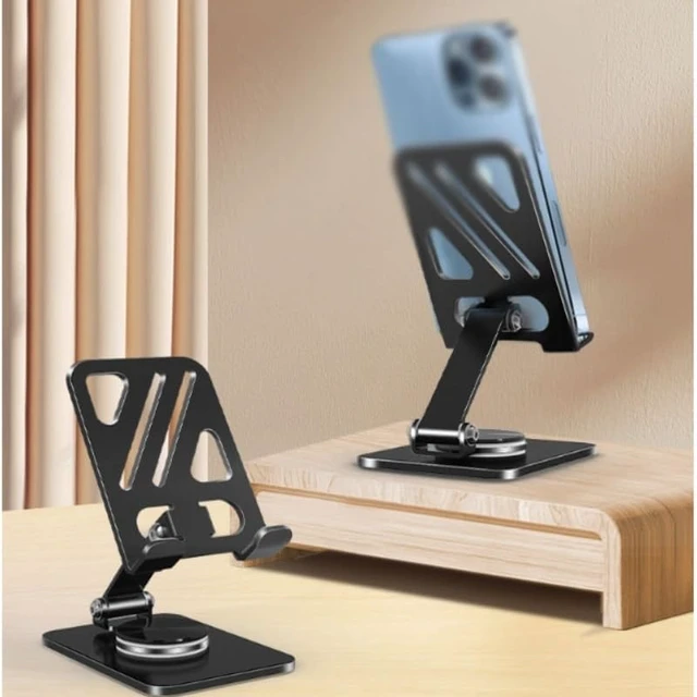 Alt view image 6 of 6 - 360-degree rotatable phone stand, desktop metal portable folding lazy person live streaming tripod