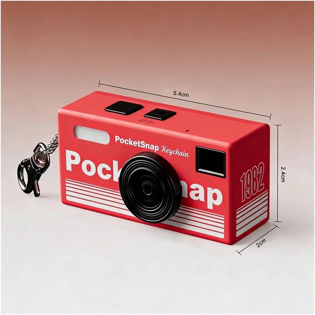 Alt view image 5 of 6 - Mini Retro CCD Keychain Thumb Camera 1080P HD Video Recorder with Flash, Support Memory Card, Ideal Gift(Blue,Add 8G) red