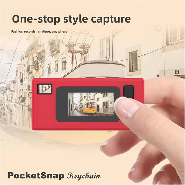 Alt view image 6 of 6 - Mini Retro CCD Keychain Thumb Camera 1080P HD Video Recorder with Flash, Support Memory Card, Ideal Gift(Blue,Add 8G) red