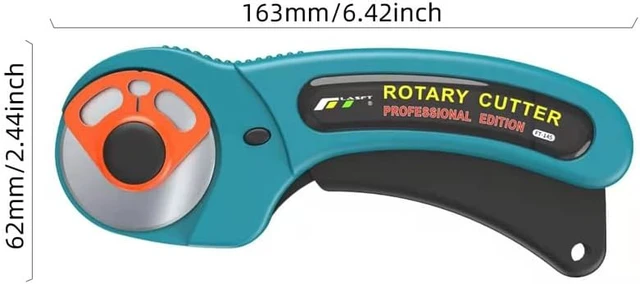 Alt view image 2 of 4 - 45mm Manual Rotary Cutter with Round Blades - Sharp Precision Cutting Tool for Fabric, Leather, Crafts & Sewing Projects