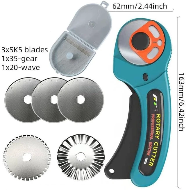 Alt view image 4 of 4 - 45mm Manual Rotary Cutter with Round Blades - Sharp Precision Cutting Tool for Fabric, Leather, Crafts & Sewing Projects