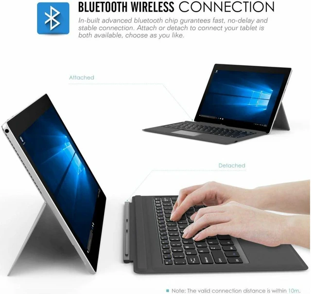 Alt view image 6 of 6 - For Microsoft Surface Pro 7/Pro 6/5 Type Cover Wireless Bluetooth Keyboard with Touchpad and 7-Color LED Backlit