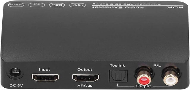 Alt view image 3 of 7 - HDMI Splitter, HDMI Audio Extractor Switch, Bluetooth 5.0/4K/60HZ Analog Stereo R/L Audio Extractor Compatible with Dolby HD/DTS HD/Dolby Atoms/Dolby AC3/DTS/LPCM (HDCN0052M1)
