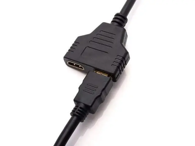 Alt view image 3 of 7 - HDMI Splitter Adapter HDMI Male to 2 HDMI Female Splitter Cable for HDTV LCD Monitor and Projectors 1080P Dual HDMI Adapter 1 to 2 Way (12.2inch Black)