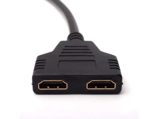 Alt view image 4 of 7 - HDMI Splitter Adapter HDMI Male to 2 HDMI Female Splitter Cable for HDTV LCD Monitor and Projectors 1080P Dual HDMI Adapter 1 to 2 Way (12.2inch Black)