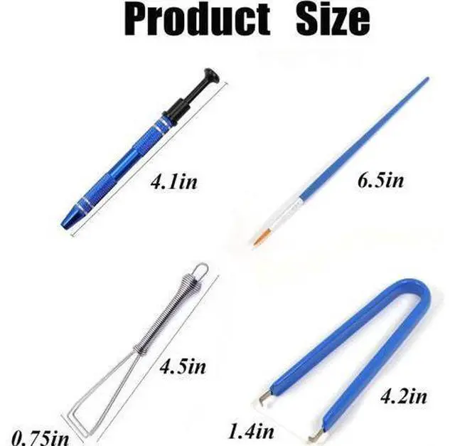 Alt view image 2 of 5 - 4 Pieces Keyboard Lube Switch Puller Kit IC Extractor Switch Puller Key Cap Puller Fine Head Grease Brush for Disassembly of Keyboard Electronic Component(4pcs Keyboard Puller Set)