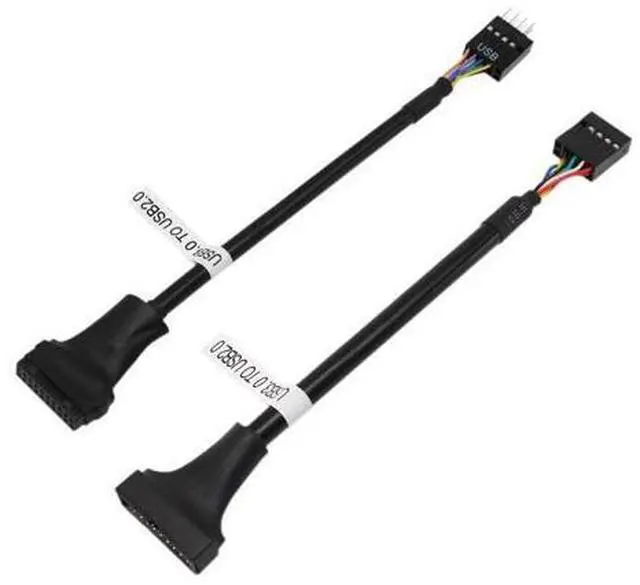Main image of 2-Pack USB Motherboard Connector 20 Pin USB 3.0 Male/Female to 9 Pin USB 2.0 Female/Male Adapter Cable