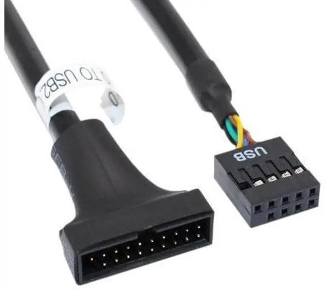 Alt view image 5 of 6 - 2-Pack USB Motherboard Connector 20 Pin USB 3.0 Male/Female to 9 Pin USB 2.0 Female/Male Adapter Cable